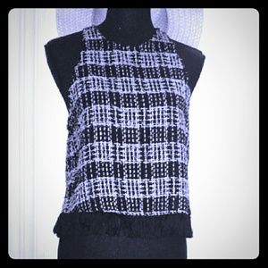 Zara Woman Black & White rogue woven tank